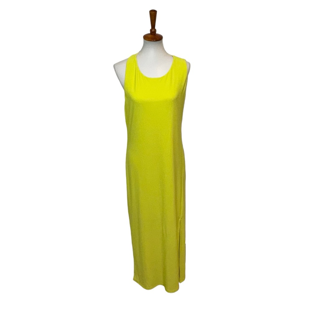 Slate & Willow Open Back Maxi Dress Lime Green Size Large - Picture 2 of 6